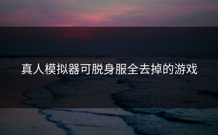 真人模拟器可脱身服全去掉的游戏